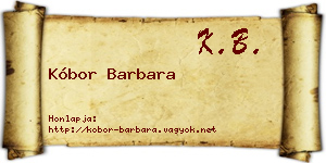 Kóbor Barbara névjegykártya